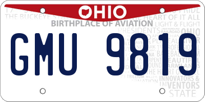 OH license plate GMU9819