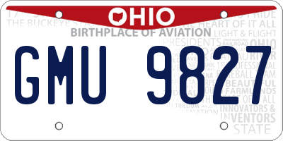 OH license plate GMU9827