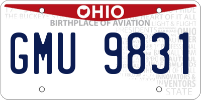 OH license plate GMU9831