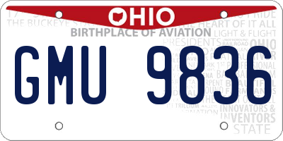 OH license plate GMU9836