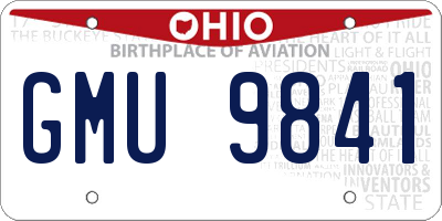 OH license plate GMU9841