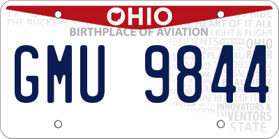 OH license plate GMU9844