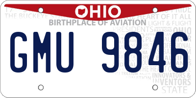 OH license plate GMU9846