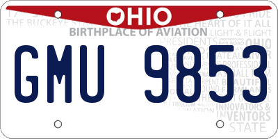OH license plate GMU9853