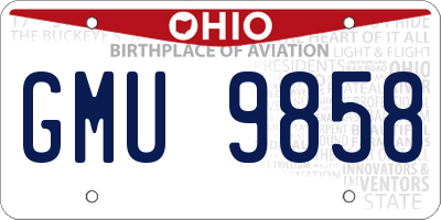OH license plate GMU9858