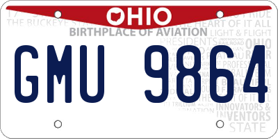 OH license plate GMU9864