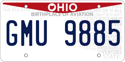 OH license plate GMU9885