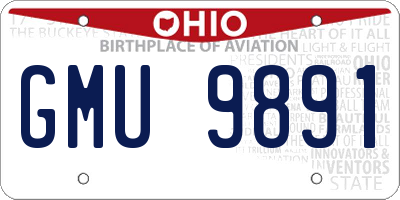 OH license plate GMU9891