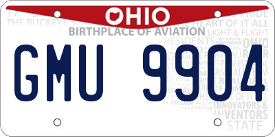 OH license plate GMU9904