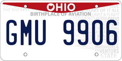 OH license plate GMU9906