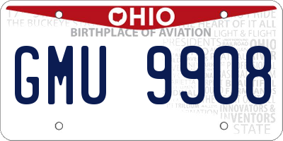 OH license plate GMU9908