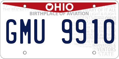 OH license plate GMU9910