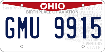 OH license plate GMU9915
