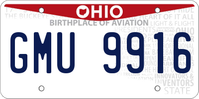 OH license plate GMU9916