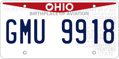 OH license plate GMU9918