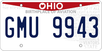OH license plate GMU9943