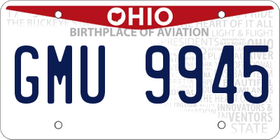 OH license plate GMU9945