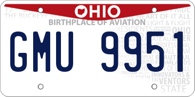 OH license plate GMU9951
