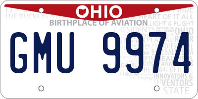 OH license plate GMU9974