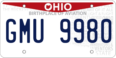 OH license plate GMU9980