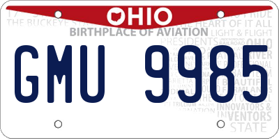 OH license plate GMU9985