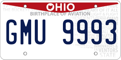 OH license plate GMU9993