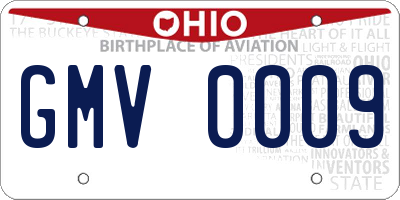 OH license plate GMV0009
