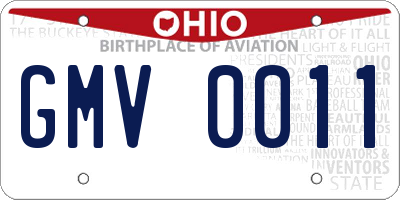 OH license plate GMV0011