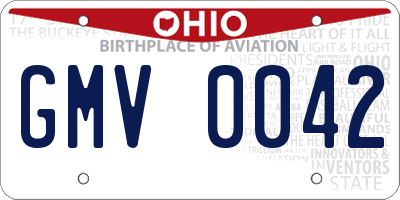 OH license plate GMV0042