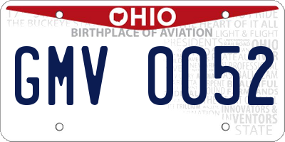 OH license plate GMV0052