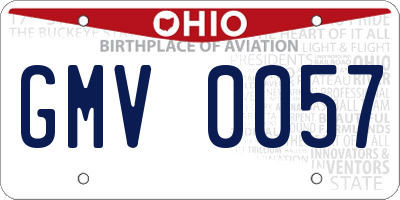 OH license plate GMV0057
