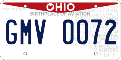 OH license plate GMV0072