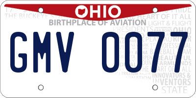 OH license plate GMV0077