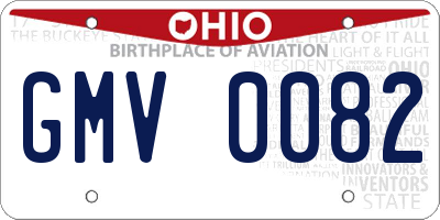 OH license plate GMV0082