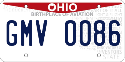 OH license plate GMV0086