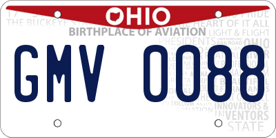 OH license plate GMV0088