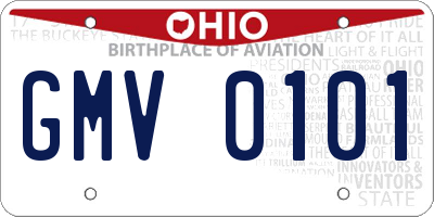 OH license plate GMV0101
