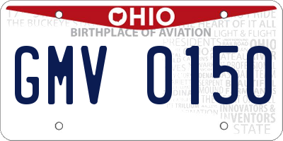 OH license plate GMV0150