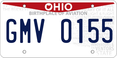 OH license plate GMV0155