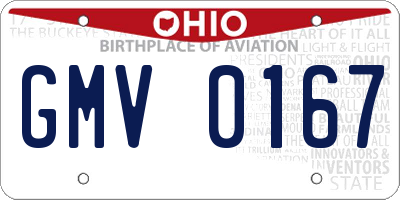 OH license plate GMV0167