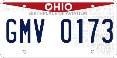 OH license plate GMV0173