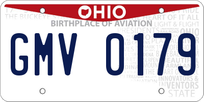 OH license plate GMV0179