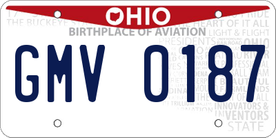 OH license plate GMV0187