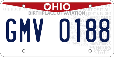 OH license plate GMV0188