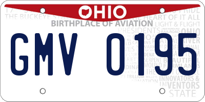 OH license plate GMV0195