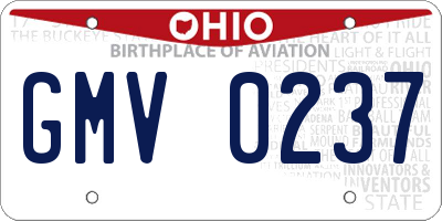 OH license plate GMV0237