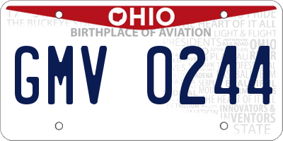 OH license plate GMV0244