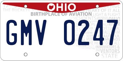 OH license plate GMV0247