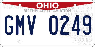 OH license plate GMV0249