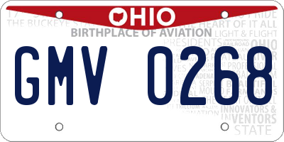OH license plate GMV0268